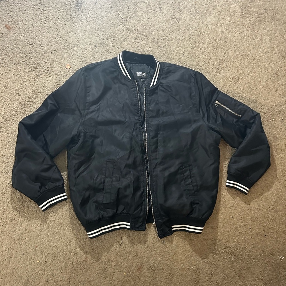 Stylish Black Varsity Bomber Jacket